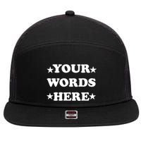 Personalized Custom Text Cute Retro Groovy Font 7 Panel Mesh Trucker Snapback Hat