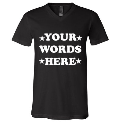 Personalized Custom Text Cute Retro Groovy Font V-Neck T-Shirt