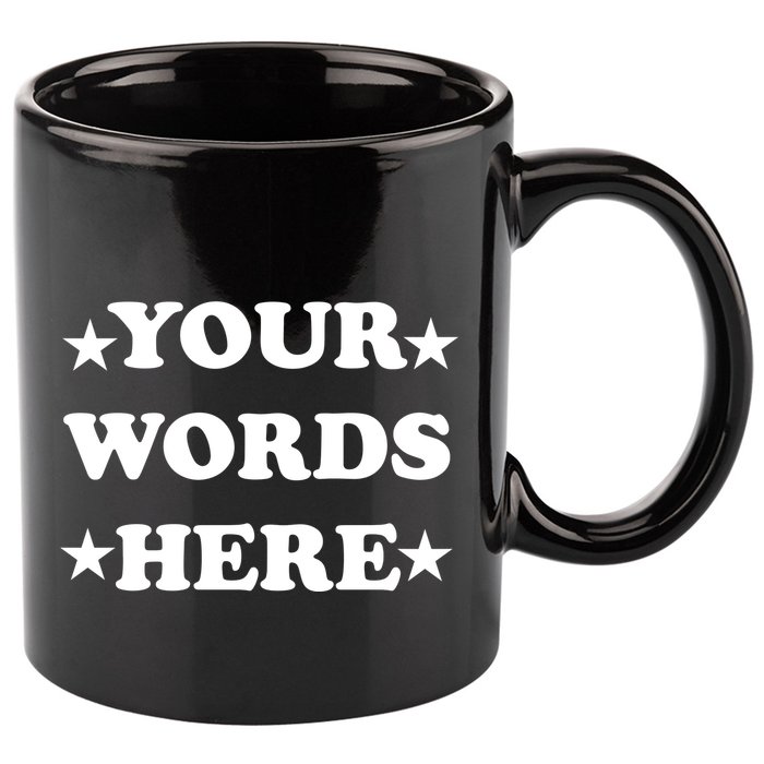 Personalized Custom Text Cute Retro Groovy Font 11oz C Handle Ceramic Mug