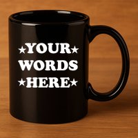 Personalized Custom Text Cute Retro Groovy Font 11oz C Handle Ceramic Mug