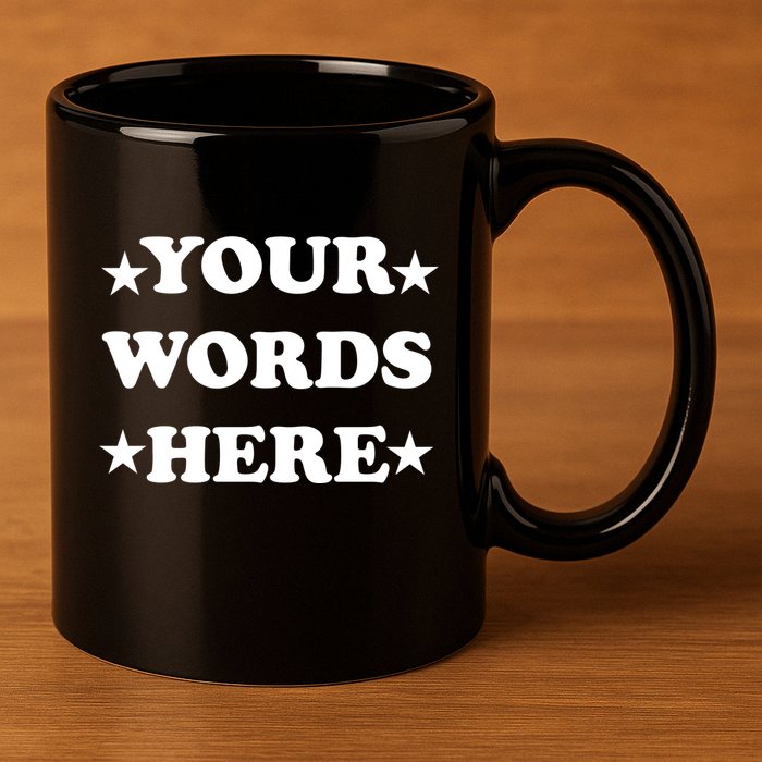 Personalized Custom Text Cute Retro Groovy Font 11oz C Handle Ceramic Mug