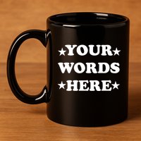 Personalized Custom Text Cute Retro Groovy Font 11oz C Handle Ceramic Mug