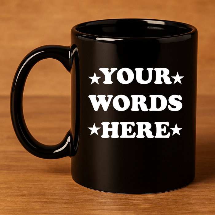 Personalized Custom Text Cute Retro Groovy Font 11oz C Handle Ceramic Mug