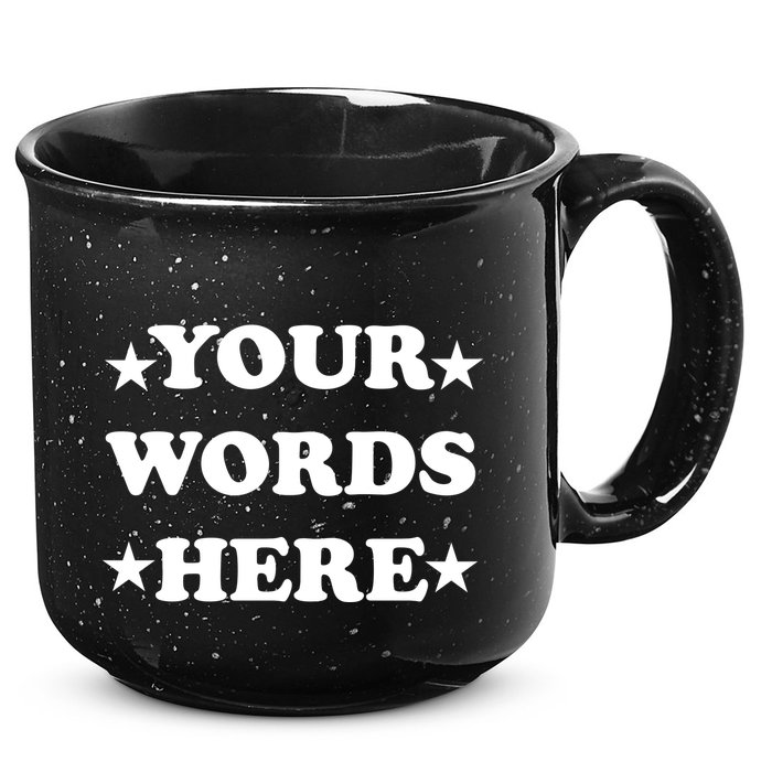 Personalized Custom Text Cute Retro Groovy Font 15oz Campfire Ceramic Mug