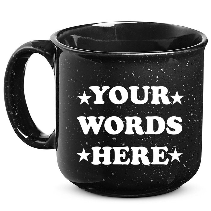Personalized Custom Text Cute Retro Groovy Font 15oz Campfire Ceramic Mug