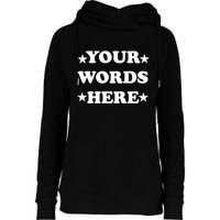 Personalized Custom Text Cute Retro Groovy Font Womens Funnel Neck Pullover Hood