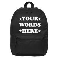 Personalized Custom Text Cute Retro Groovy Font 16 in Basic Backpack