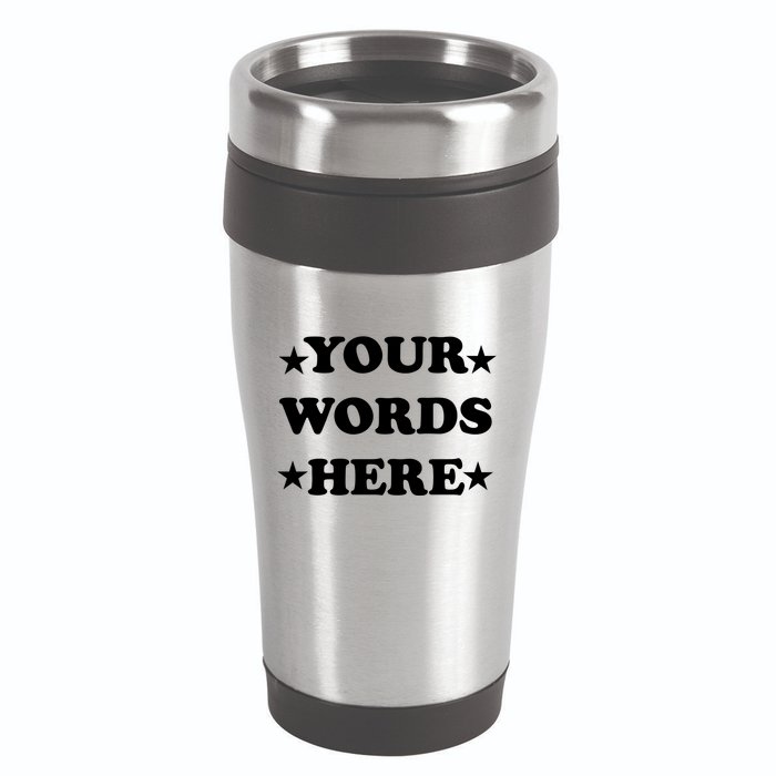 Personalized Custom Text Cute Retro Groovy Font 16oz Travel Tumbler