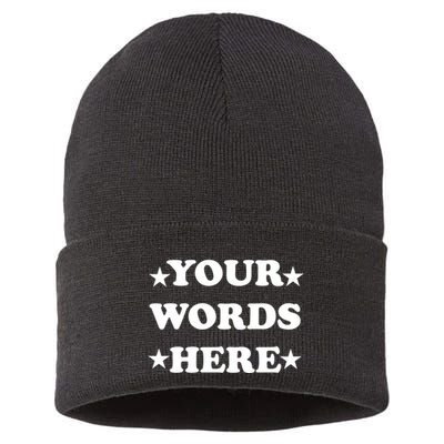 Personalized Custom Text Cute Retro Groovy Font Sustainable Knit Beanie