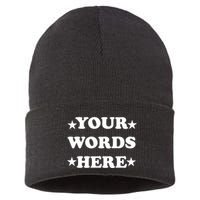 Personalized Custom Text Cute Retro Groovy Font Sustainable Knit Beanie