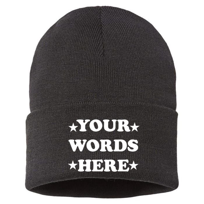 Personalized Custom Text Cute Retro Groovy Font Sustainable Knit Beanie
