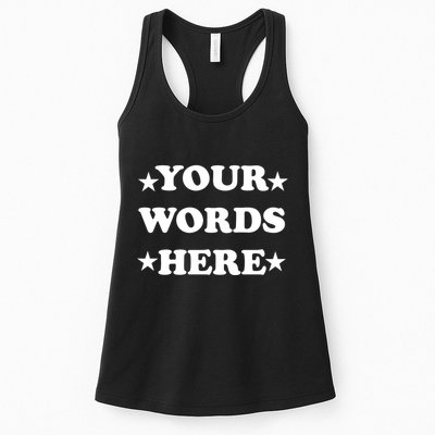 Personalized Custom Text Cute Retro Groovy Font Womens Tank Top