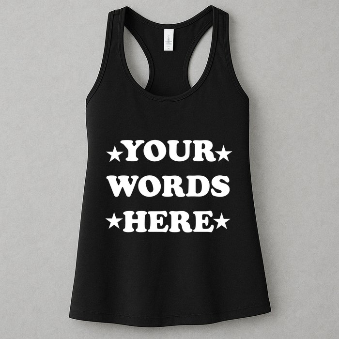 Personalized Custom Text Cute Retro Groovy Font Womens Tank Top