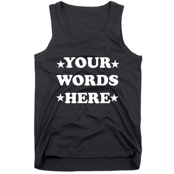 Personalized Custom Text Cute Retro Groovy Font Tank Top
