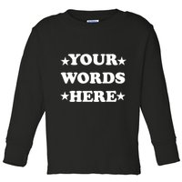 Personalized Custom Text Cute Retro Groovy Font Toddler Long Sleeve Shirt