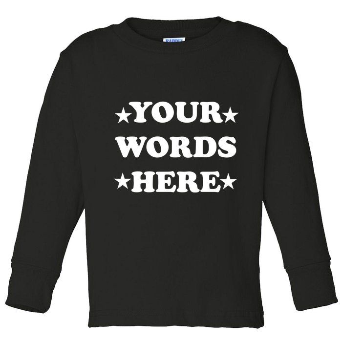 Personalized Custom Text Cute Retro Groovy Font Toddler Long Sleeve Shirt