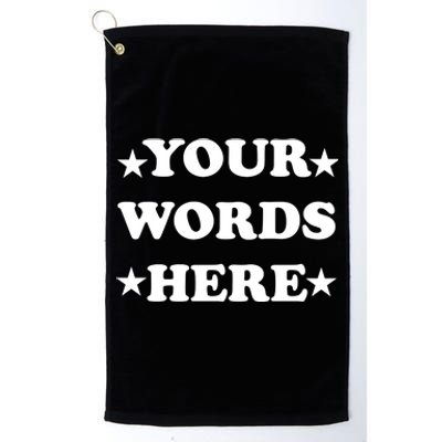 Personalized Custom Text Cute Retro Groovy Font Platinum Collection Golf Towel