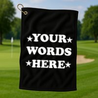 Personalized Custom Text Cute Retro Groovy Font Golf Towel