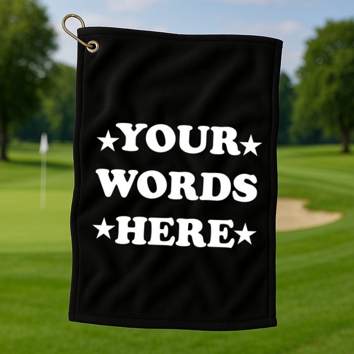 Personalized Custom Text Cute Retro Groovy Font Golf Towel