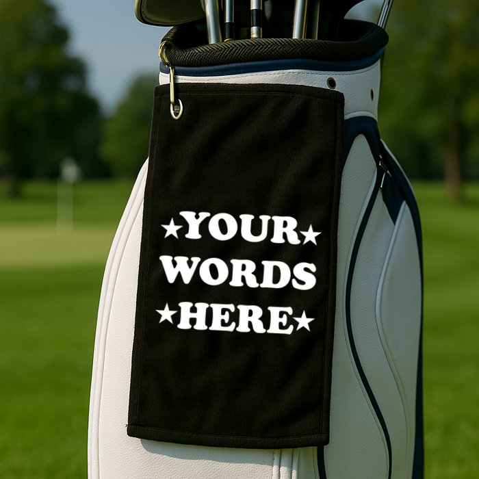 Personalized Custom Text Cute Retro Groovy Font Golf Towel