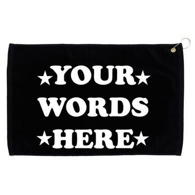 Personalized Custom Text Cute Retro Groovy Font Grommeted Golf Towel