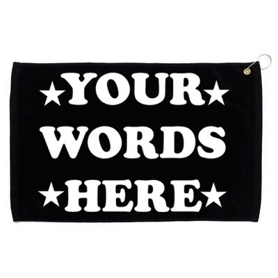 Personalized Custom Text Cute Retro Groovy Font Grommeted Golf Towel