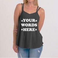 Personalized Custom Text Cute Retro Groovy Font Women's Strappy Tank