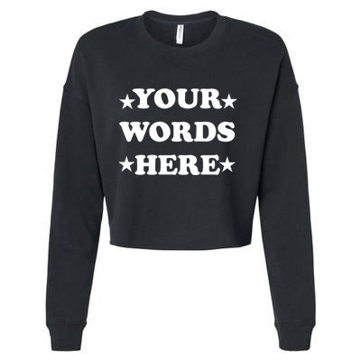 Personalized Custom Text Cute Retro Groovy Font Cropped Pullover Crew