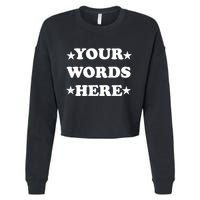 Personalized Custom Text Cute Retro Groovy Font Cropped Pullover Crew