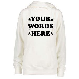 Personalized Custom Text Cute Retro Groovy Font Womens Funnel Neck Pullover Hood