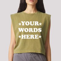 Personalized Custom Text Cute Retro Groovy Font Garment-Dyed Women's Muscle Tee