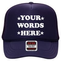 Personalized Custom Text Cute Retro Groovy Font High Crown Mesh Back Trucker Hat