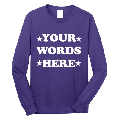 Personalized Custom Text Cute Retro Groovy Font Long Sleeve Shirt