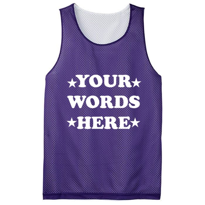 Personalized Custom Text Cute Retro Groovy Font Mesh Reversible Basketball Jersey Tank