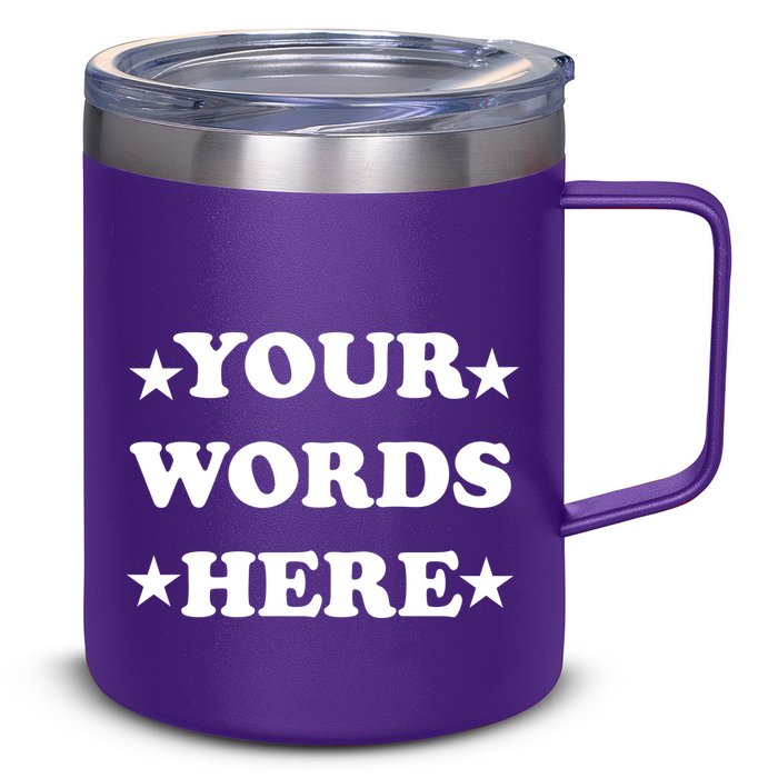 Personalized Custom Text Cute Retro Groovy Font 12oz Stainless Steel Coffee Mug