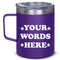 Personalized Custom Text Cute Retro Groovy Font 12oz Stainless Steel Coffee Mug