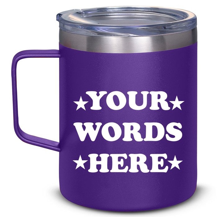 Personalized Custom Text Cute Retro Groovy Font 12oz Stainless Steel Coffee Mug