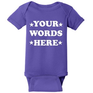 Personalized Custom Text Cute Retro Groovy Font Baby Bodysuit