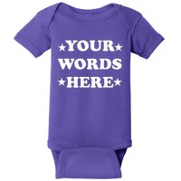 Personalized Custom Text Cute Retro Groovy Font Baby Bodysuit