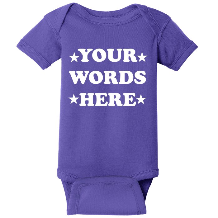 Personalized Custom Text Cute Retro Groovy Font Baby Bodysuit