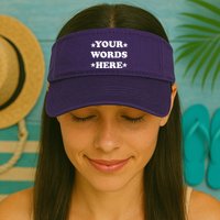Personalized Custom Text Cute Retro Groovy Font Valucap Bio-Washed Visor