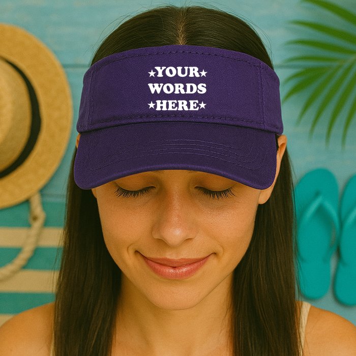 Personalized Custom Text Cute Retro Groovy Font Valucap Bio-Washed Visor