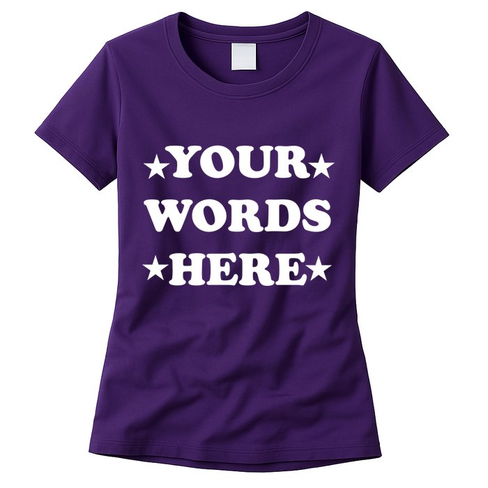 Personalized Custom Text Cute Retro Groovy Font Womens T-Shirt