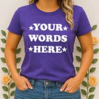 Personalized Custom Text Cute Retro Groovy Font Womens T-Shirt