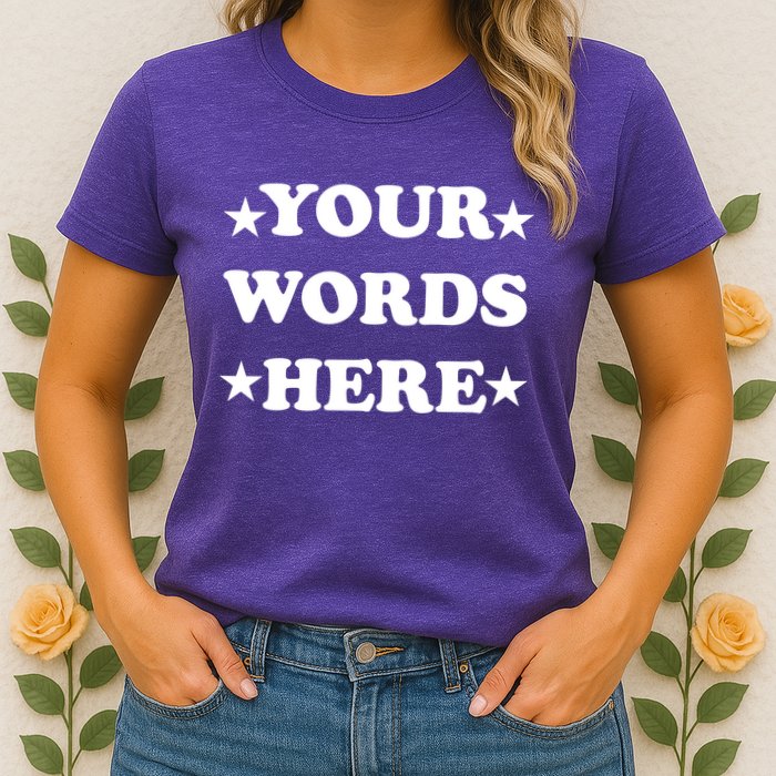 Personalized Custom Text Cute Retro Groovy Font Womens T-Shirt