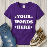Personalized Custom Text Cute Retro Groovy Font Womens T-Shirt