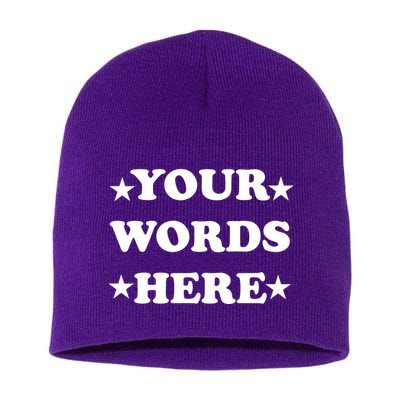 Personalized Custom Text Cute Retro Groovy Font Short Acrylic Beanie