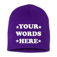 Personalized Custom Text Cute Retro Groovy Font Short Acrylic Beanie