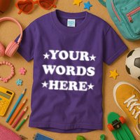 Personalized Custom Text Cute Retro Groovy Font Kids T-Shirt