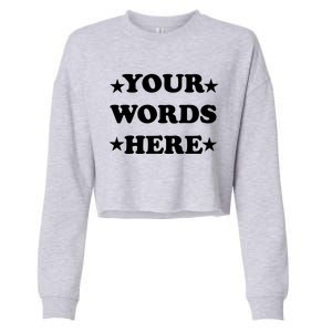 Personalized Custom Text Cute Retro Groovy Font Cropped Pullover Crew